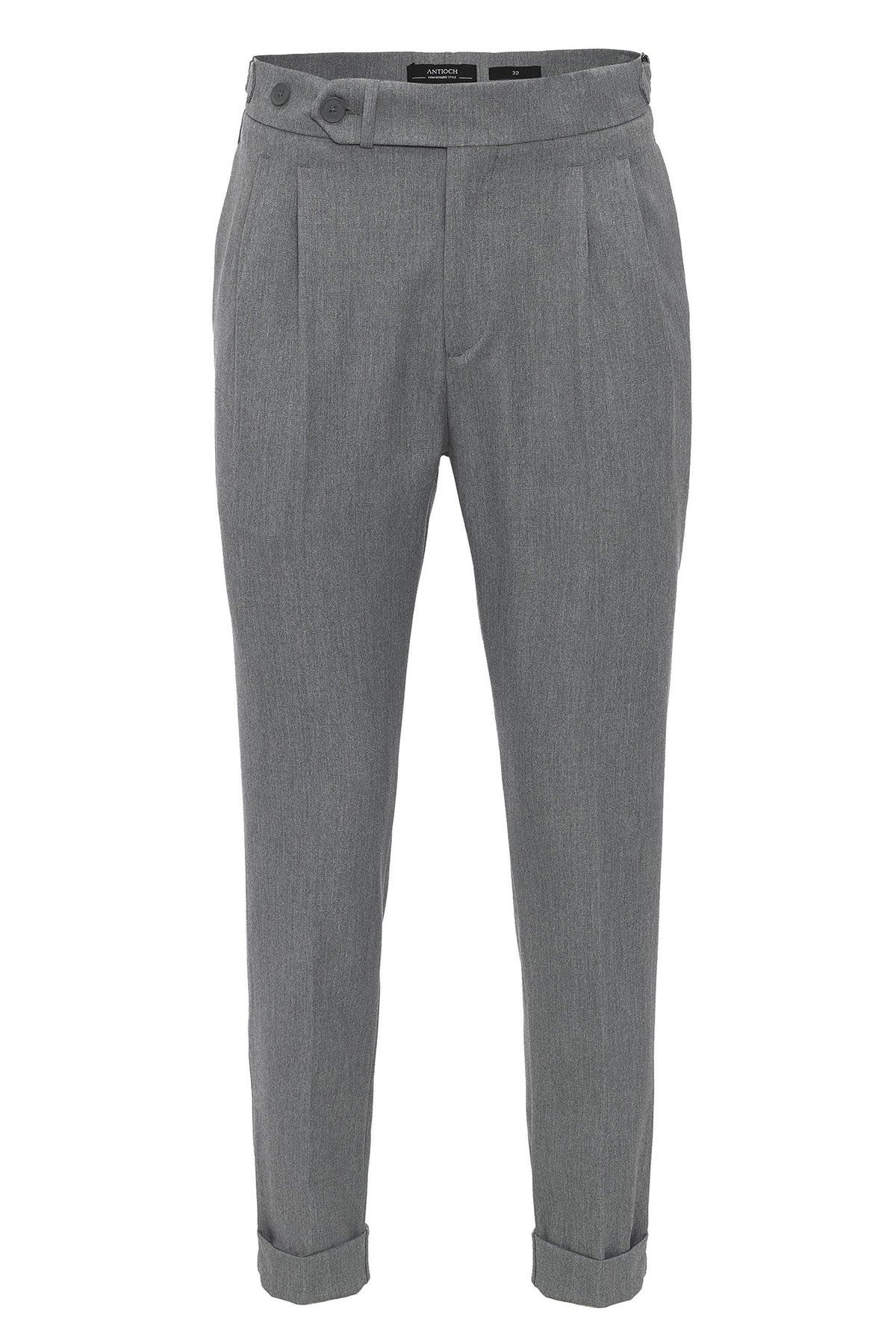 High-Waisted Pleated Carrot-Fit Men's Pants