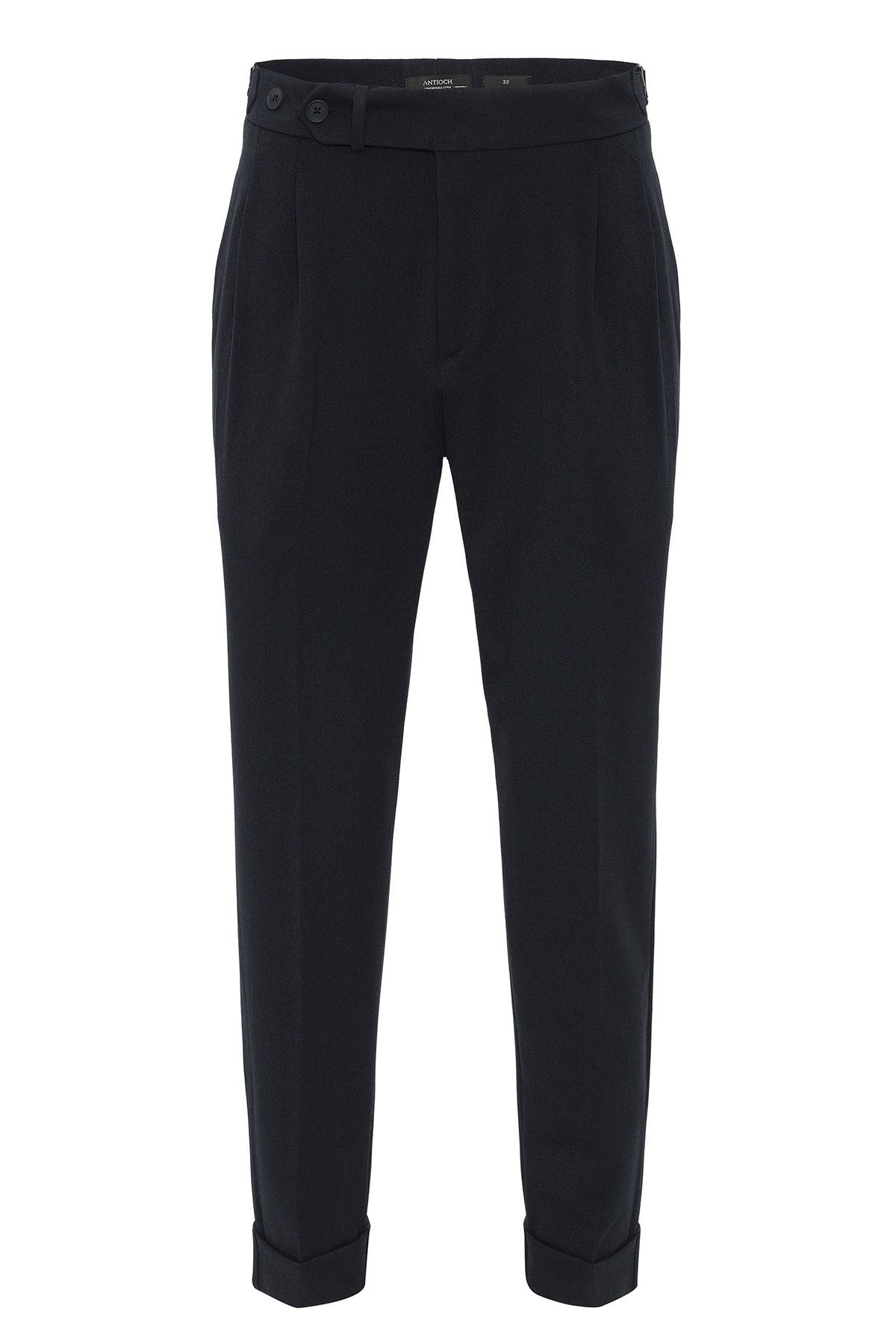 High-Waisted Pleated Carrot-Fit Men's Pants