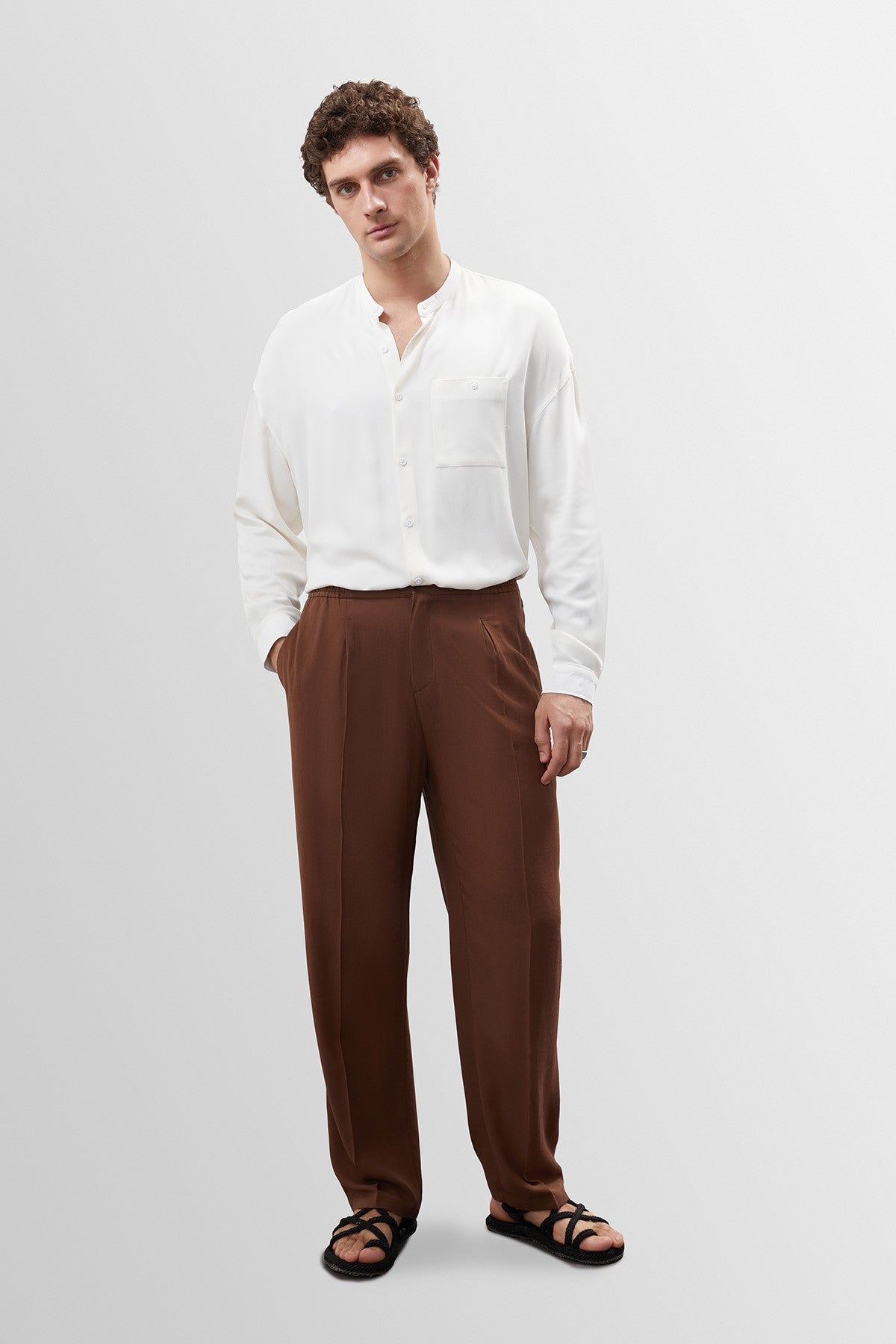 Antioch High-Waisted Pleated Linen-Blend Men's Pants