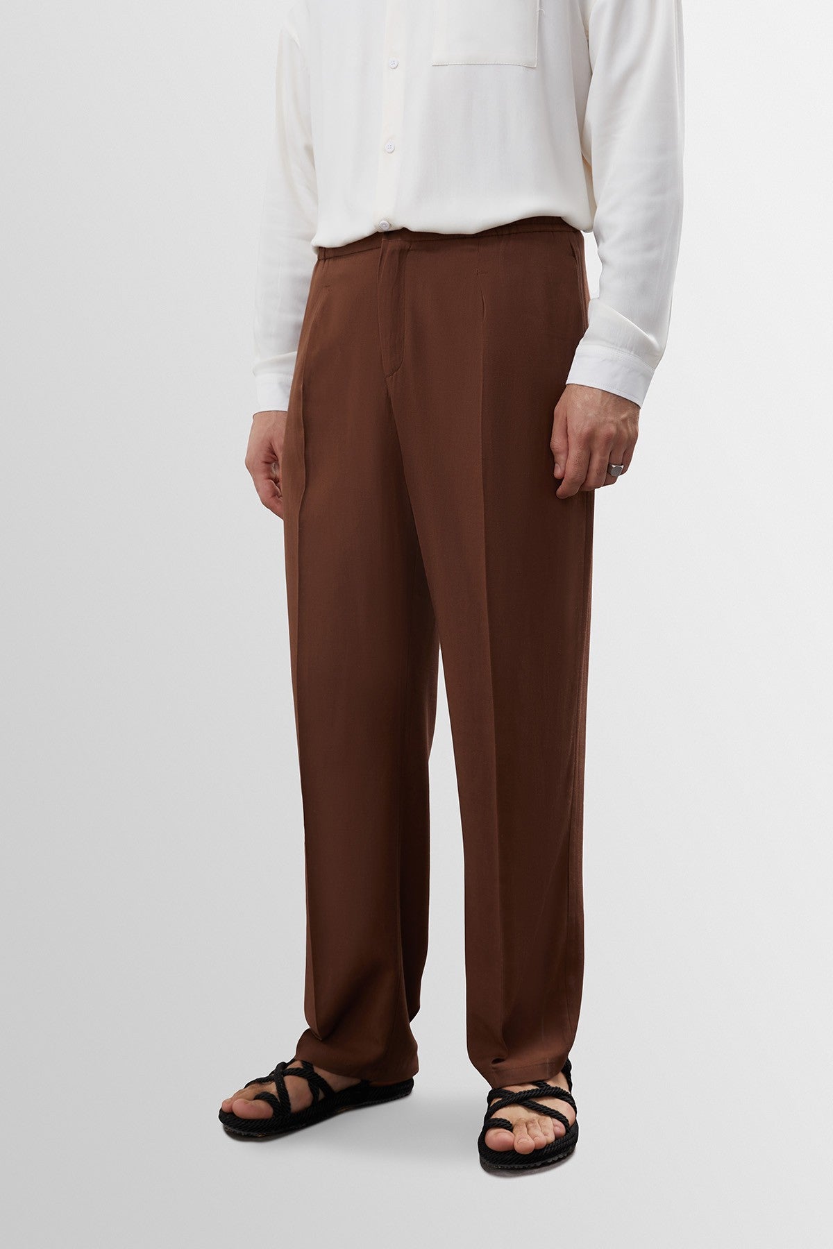 Antioch High-Waisted Pleated Linen-Blend Men's Pants