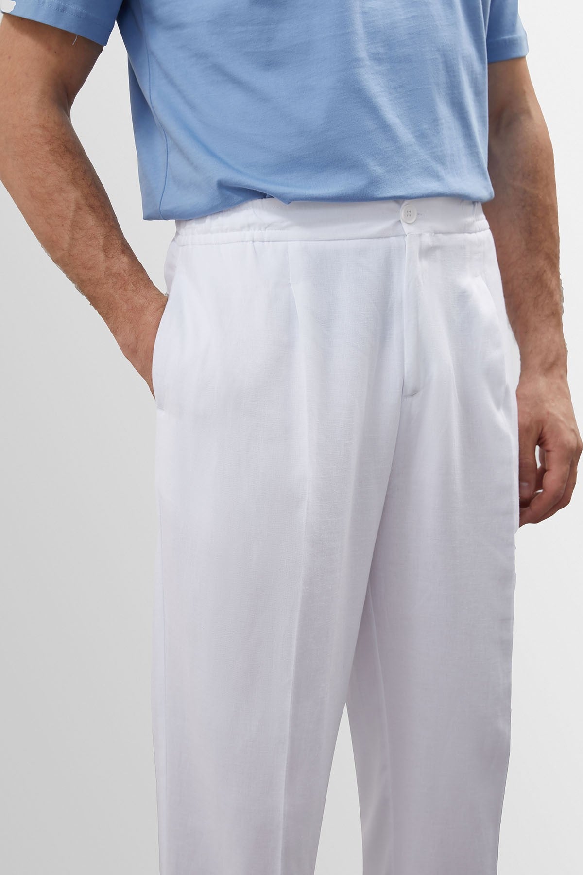 Antioch High-Waisted Pleated Linen-Blend Men's Pants