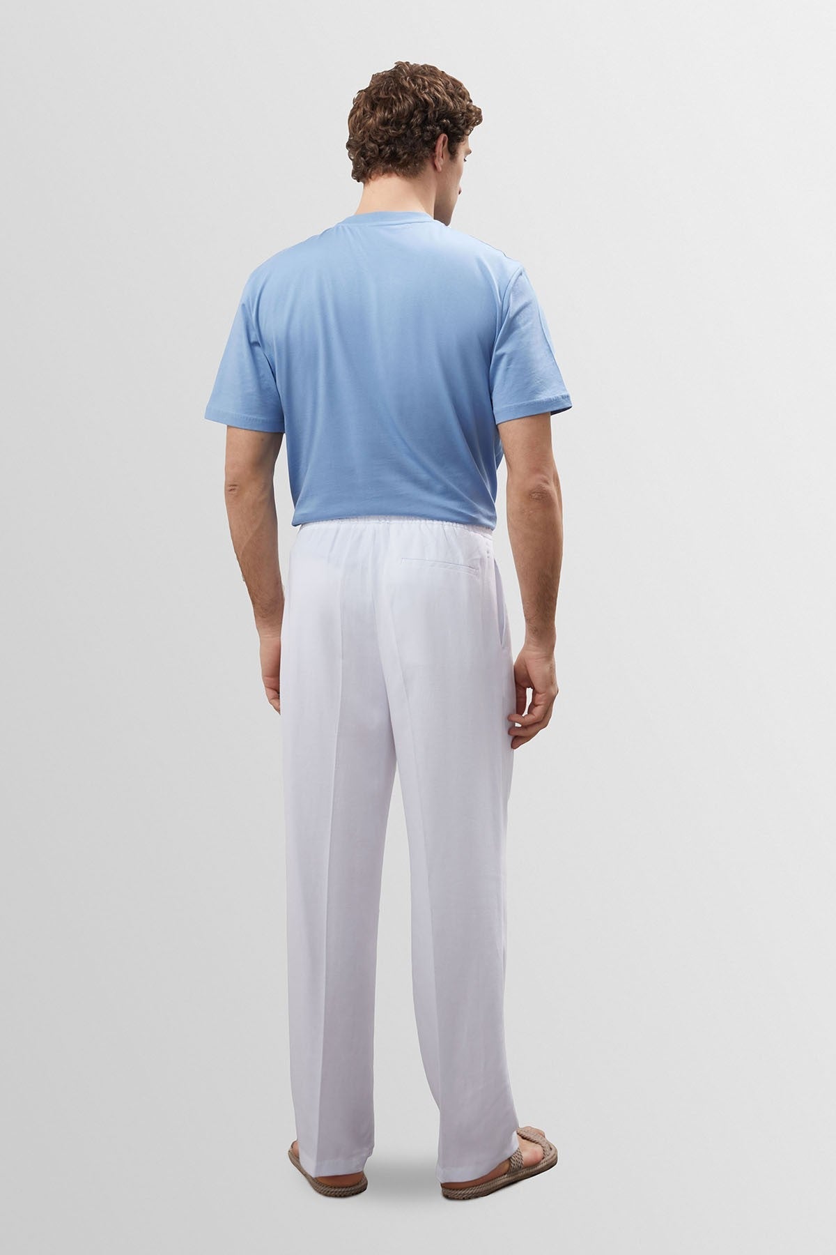 Antioch High-Waisted Pleated Linen-Blend Men's Pants