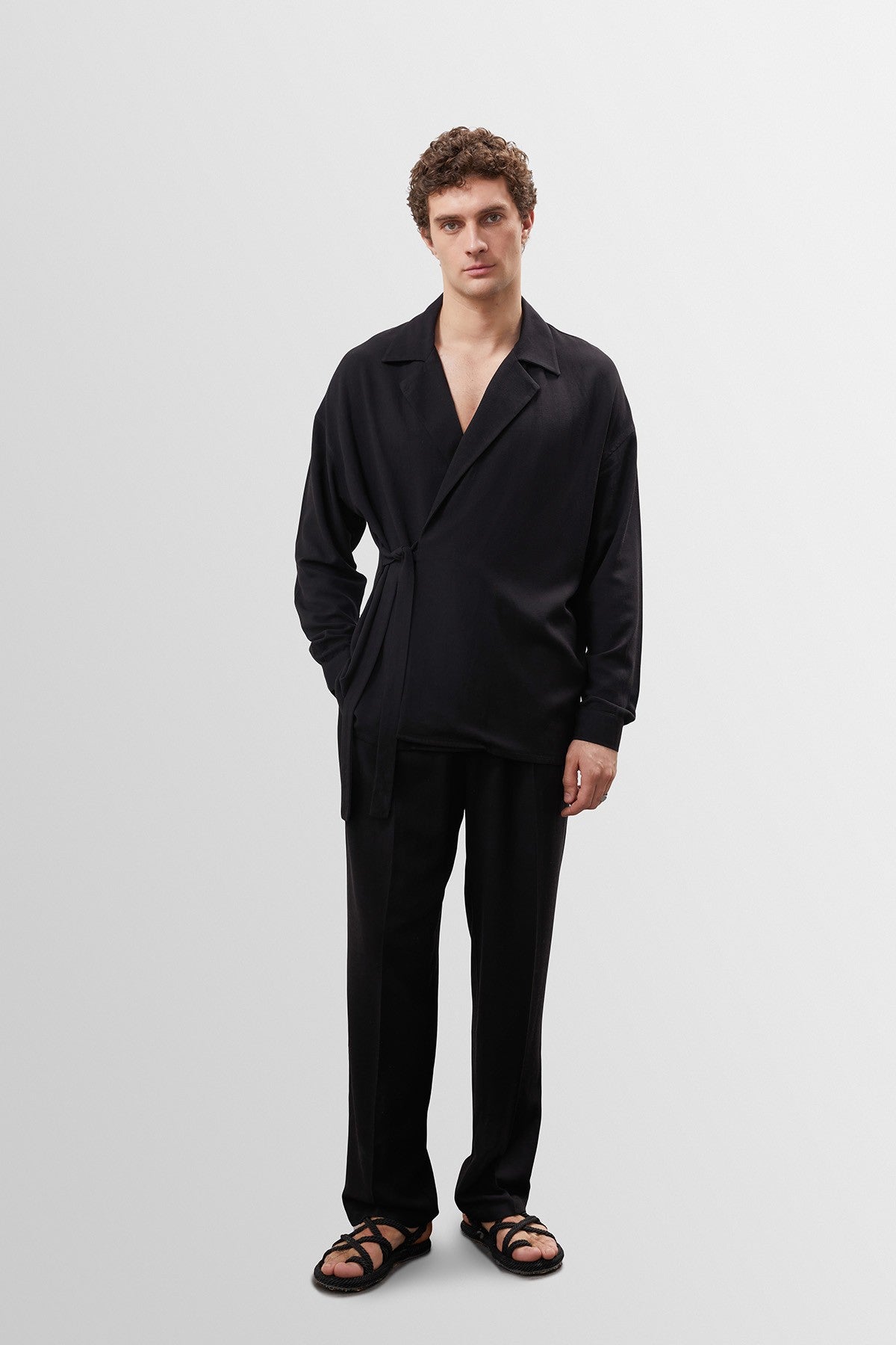 Antioch High-Waisted Pleated Linen-Blend Men's Pants