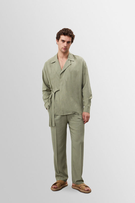 Antioch High-Waisted Pleated Linen-Blend Men's Pants