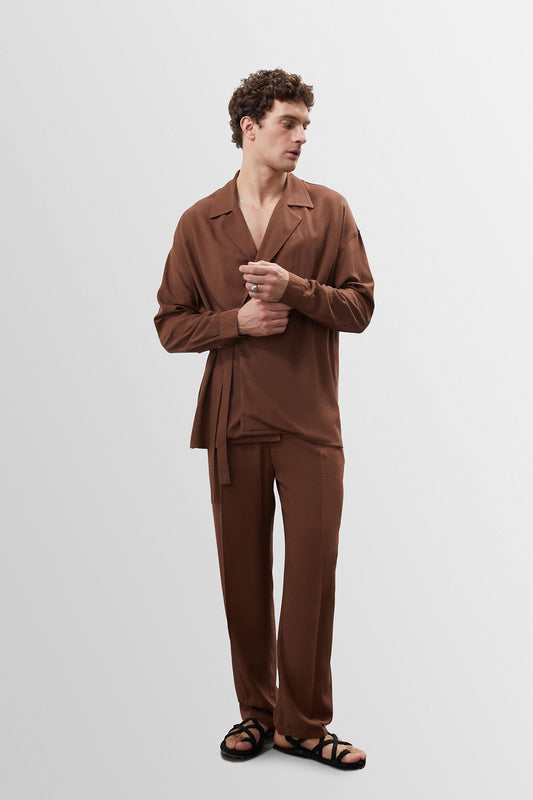 Antioch High-Waisted Pleated Linen-Blend Men's Pants