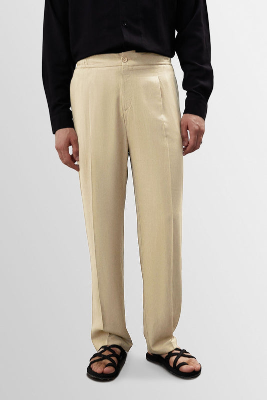 Antioch High-Waisted Pleated Linen-Blend Men's Pants