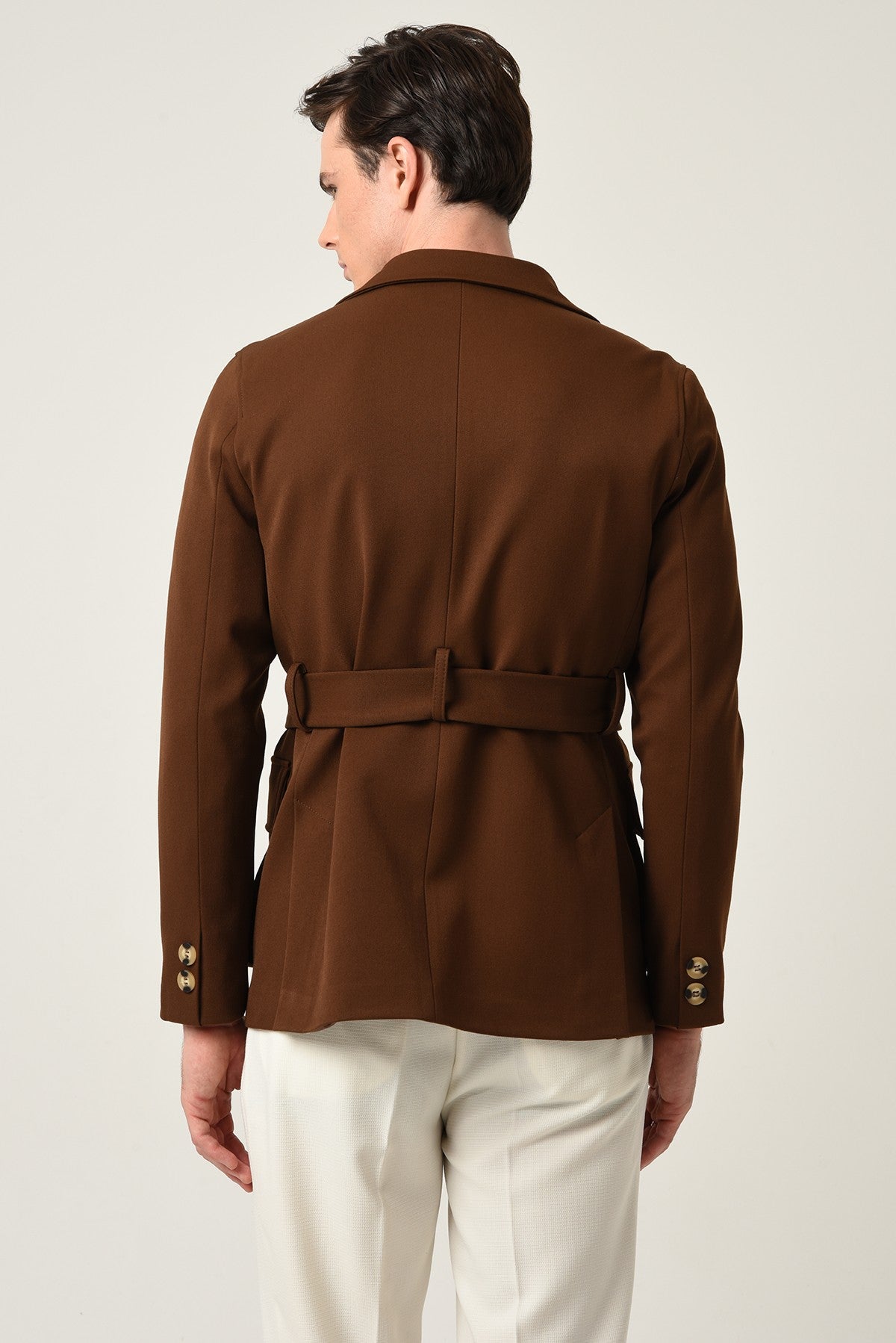 Antioch Men's Jacket with Collar and Belt, All-Season Coat