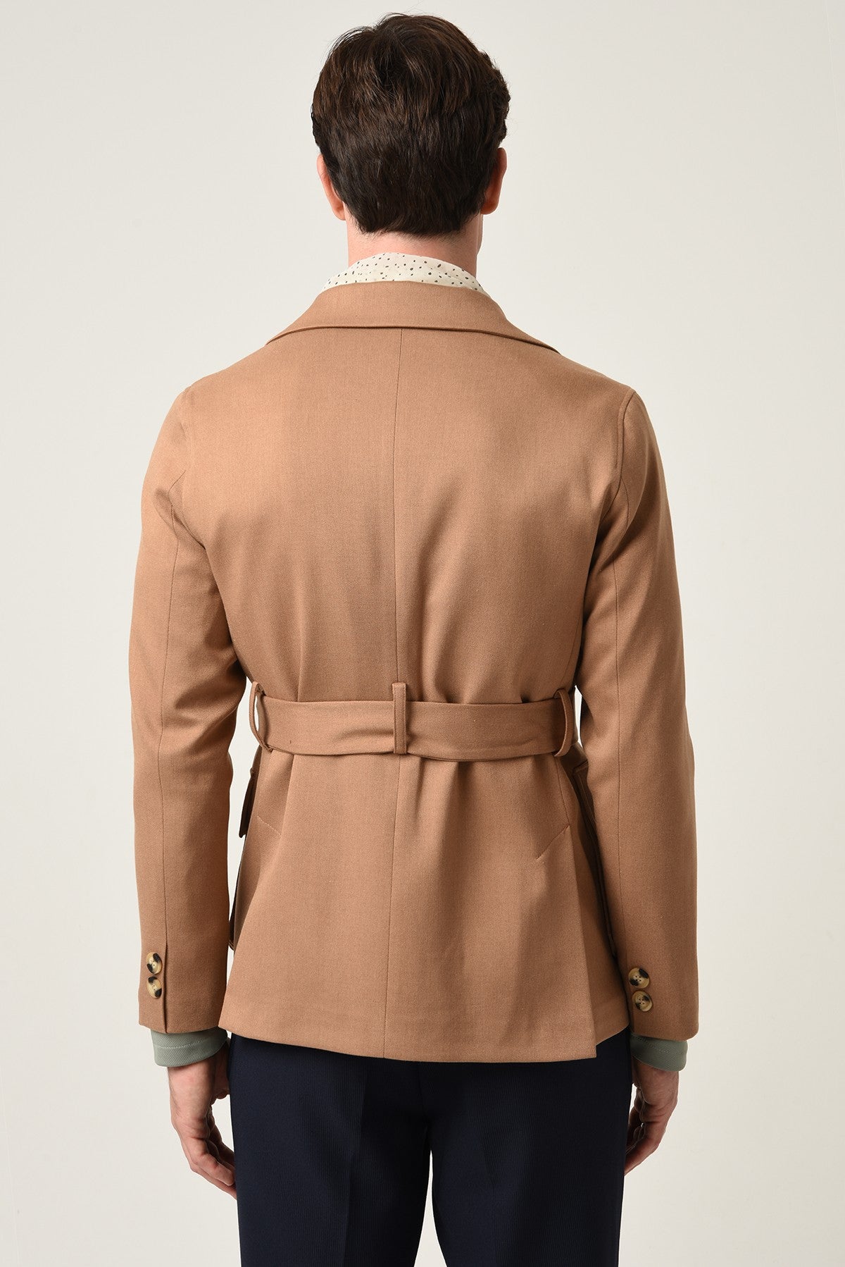 Antioch Men's Jacket with Collar and Belt, All-Season Coat