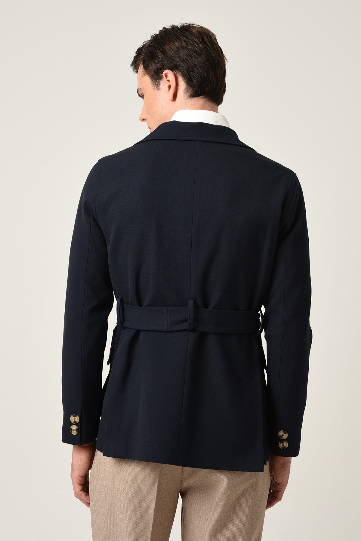 Antioch Men's Jacket with Collar and Belt, All-Season Coat
