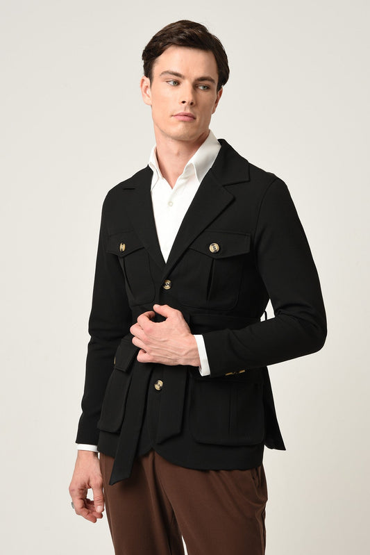 Antioch Men's Jacket with Collar and Belt, All-Season Coat