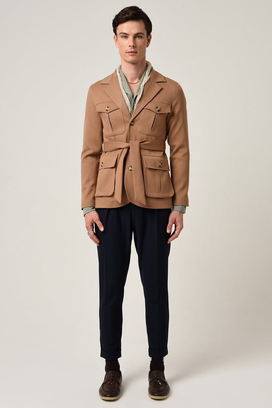 Antioch Men's Jacket with Collar and Belt, All-Season Coat