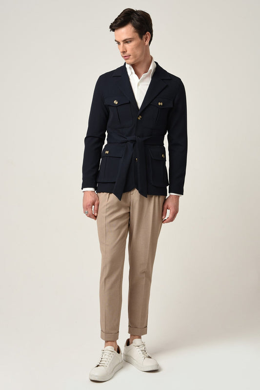 Antioch Men's Jacket with Collar and Belt, All-Season Coat