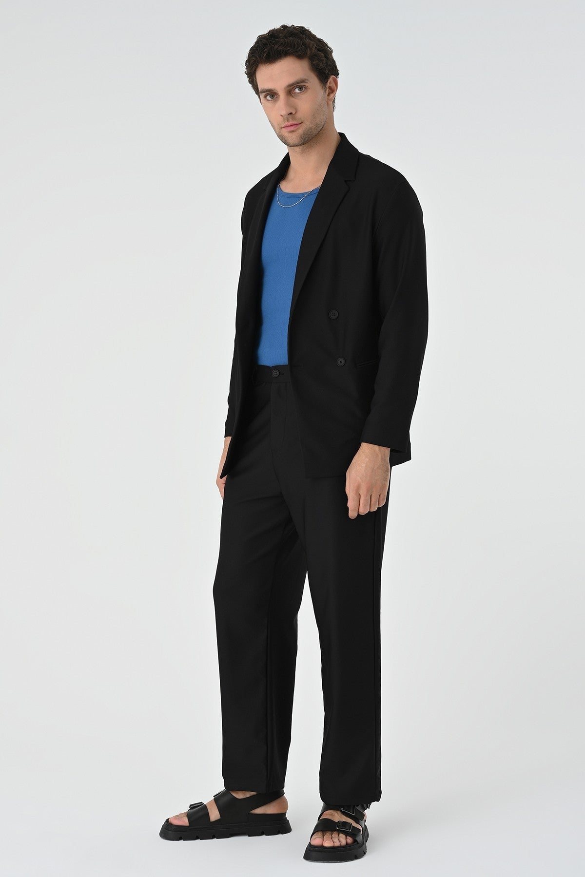 Relaxed-Fit Double-Breasted Men's Suit