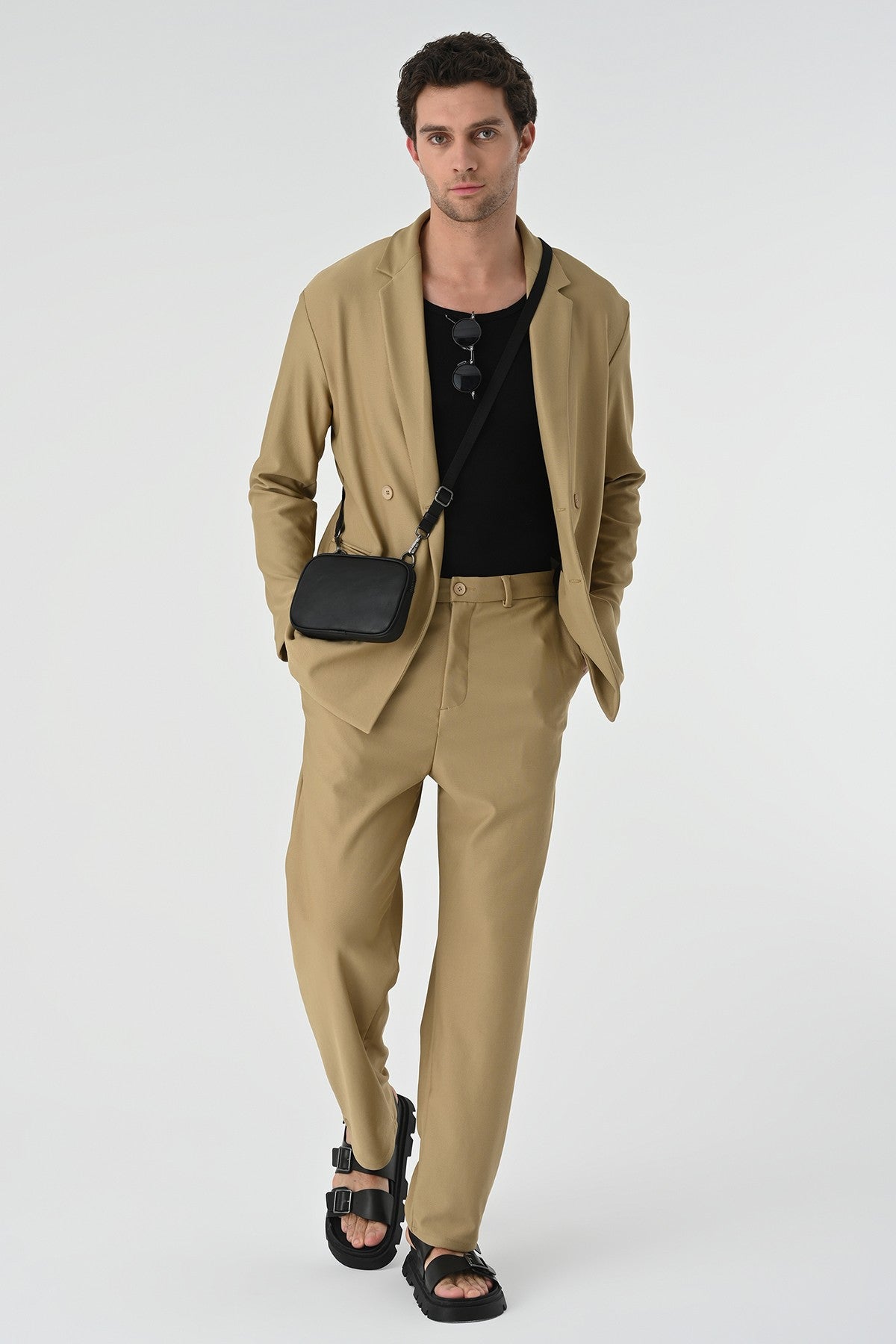 Relaxed-Fit Double-Breasted Men's Suit