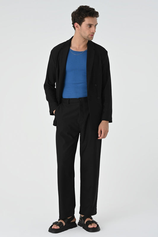 Relaxed-Fit Double-Breasted Men's Suit