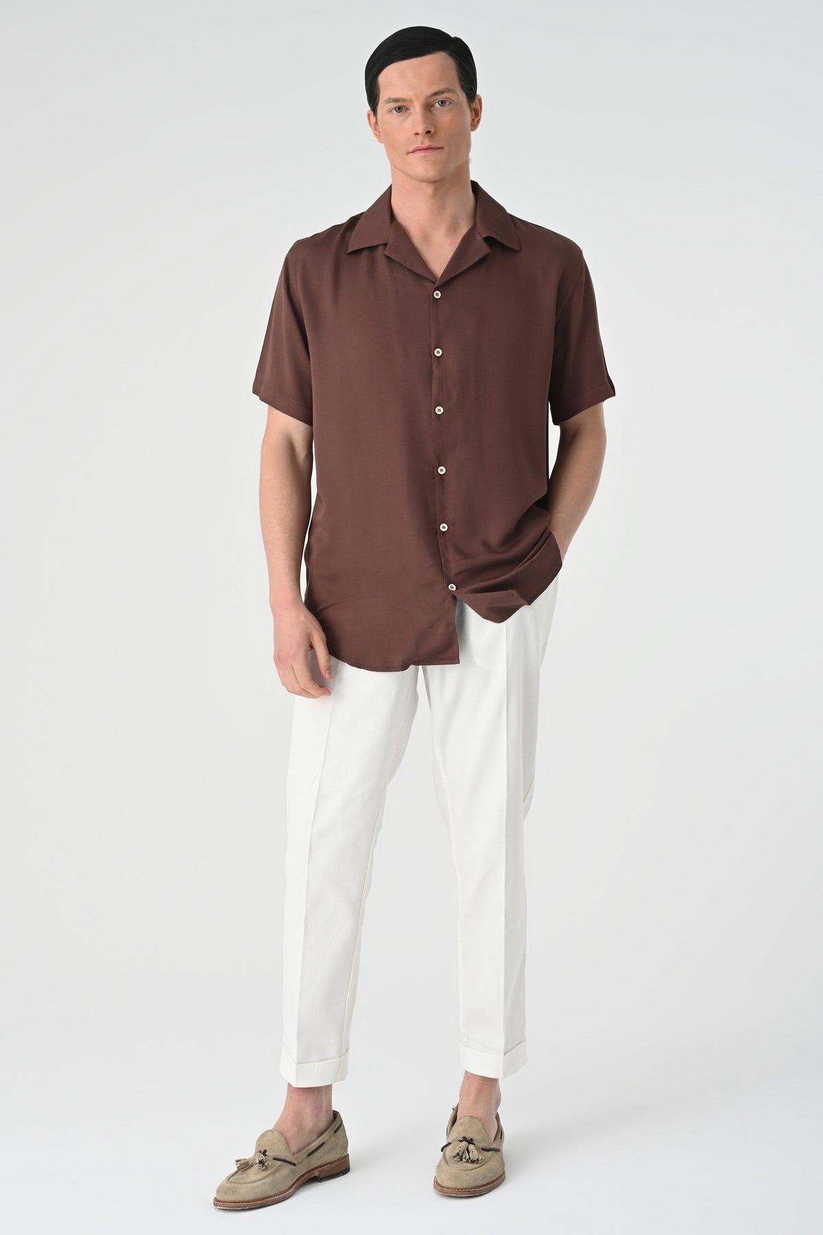 Antioch Oversized Short-Sleeve Men's Shirt with Apache Collar