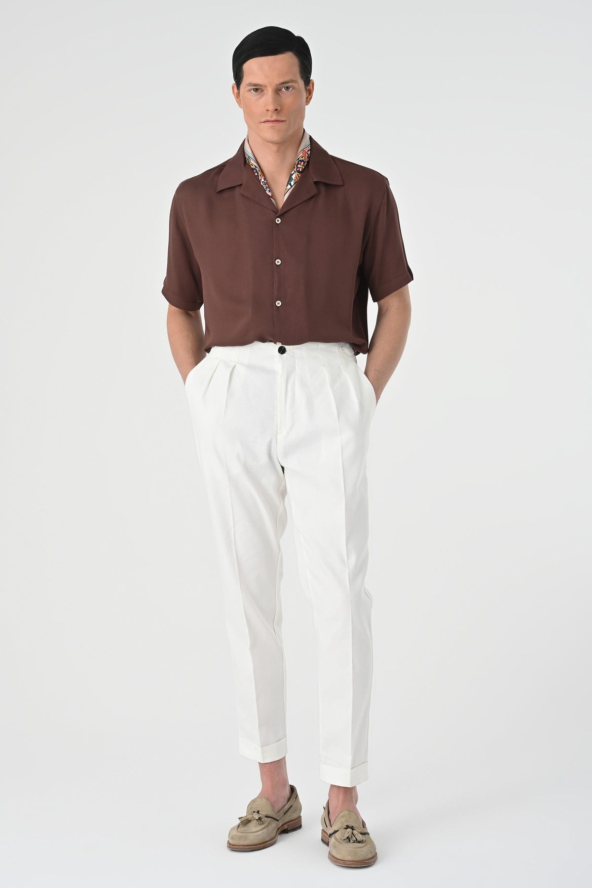 Antioch Oversized Short-Sleeve Men's Shirt with Apache Collar
