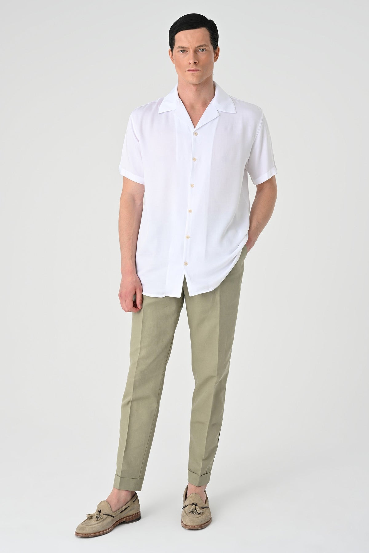 Antioch Oversized Short-Sleeve Men's Shirt with Apache Collar