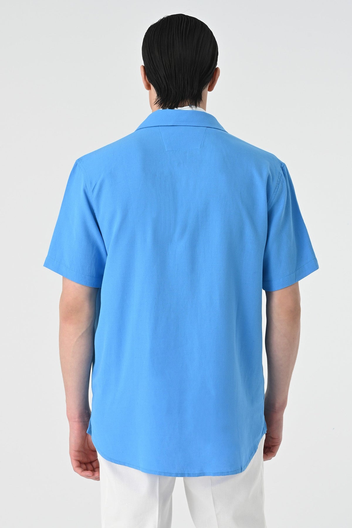 Antioch Relax Fit Short-Sleeved Men's Shirt with a Shawl Collar