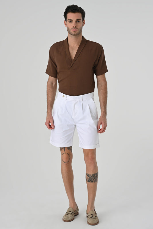 Antioch Relax Fit Short-Sleeved Men's Shirt with a Shawl Collar