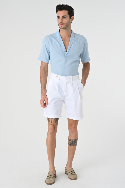 Antioch Relax Fit Short-Sleeved Men's Shirt with a Shawl Collar