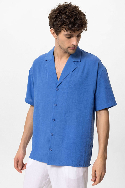 Antioch Oversized Short-Sleeve Men's Shirt with Apache Collar