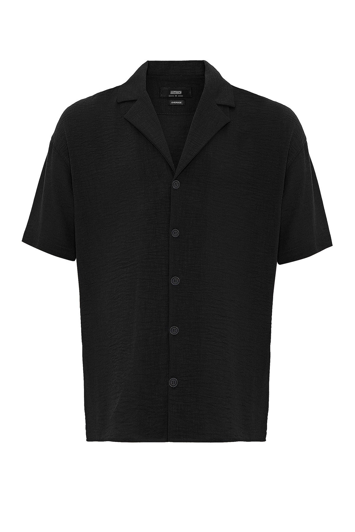 Oversized Short-Sleeve Men's Shirt with a Collared Neckline