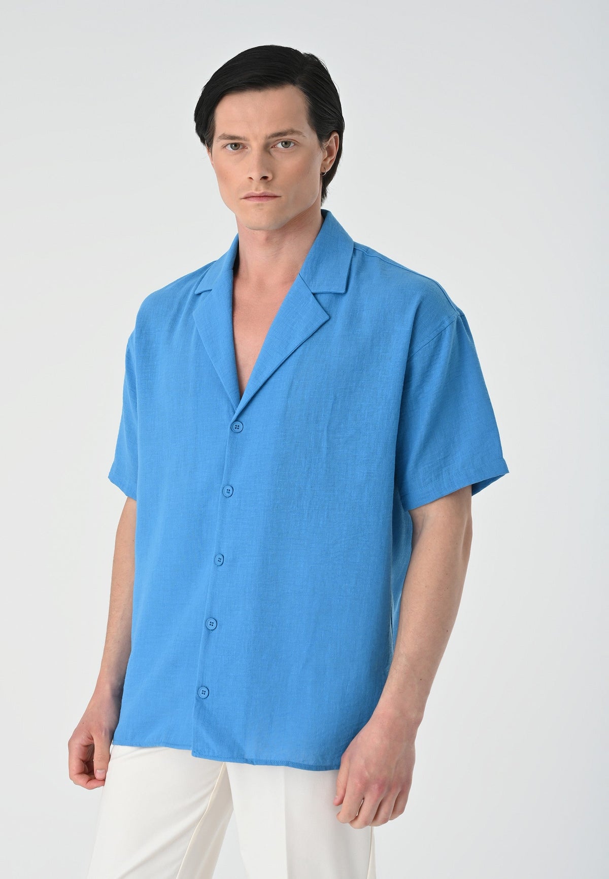 Antioch Oversized Short-Sleeve Men's Shirt with Apache Collar