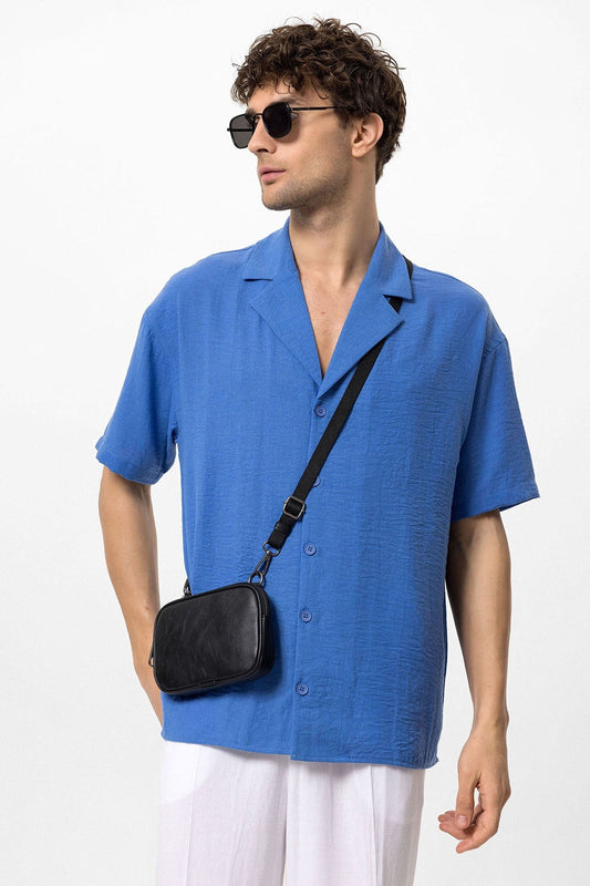 Antioch Oversized Short-Sleeve Men's Shirt with Apache Collar
