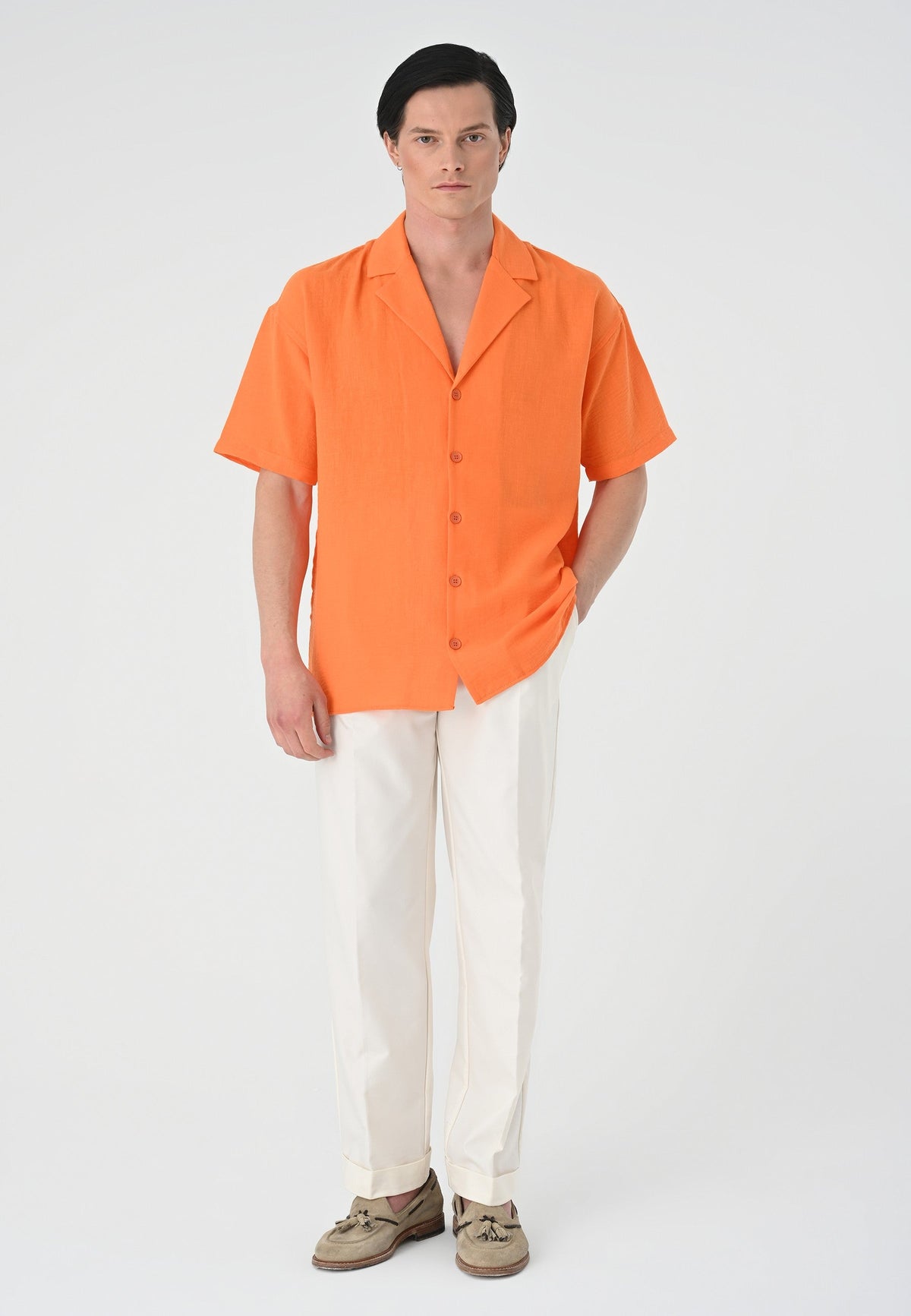 Antioch Oversized Short-Sleeve Men's Shirt with Apache Collar