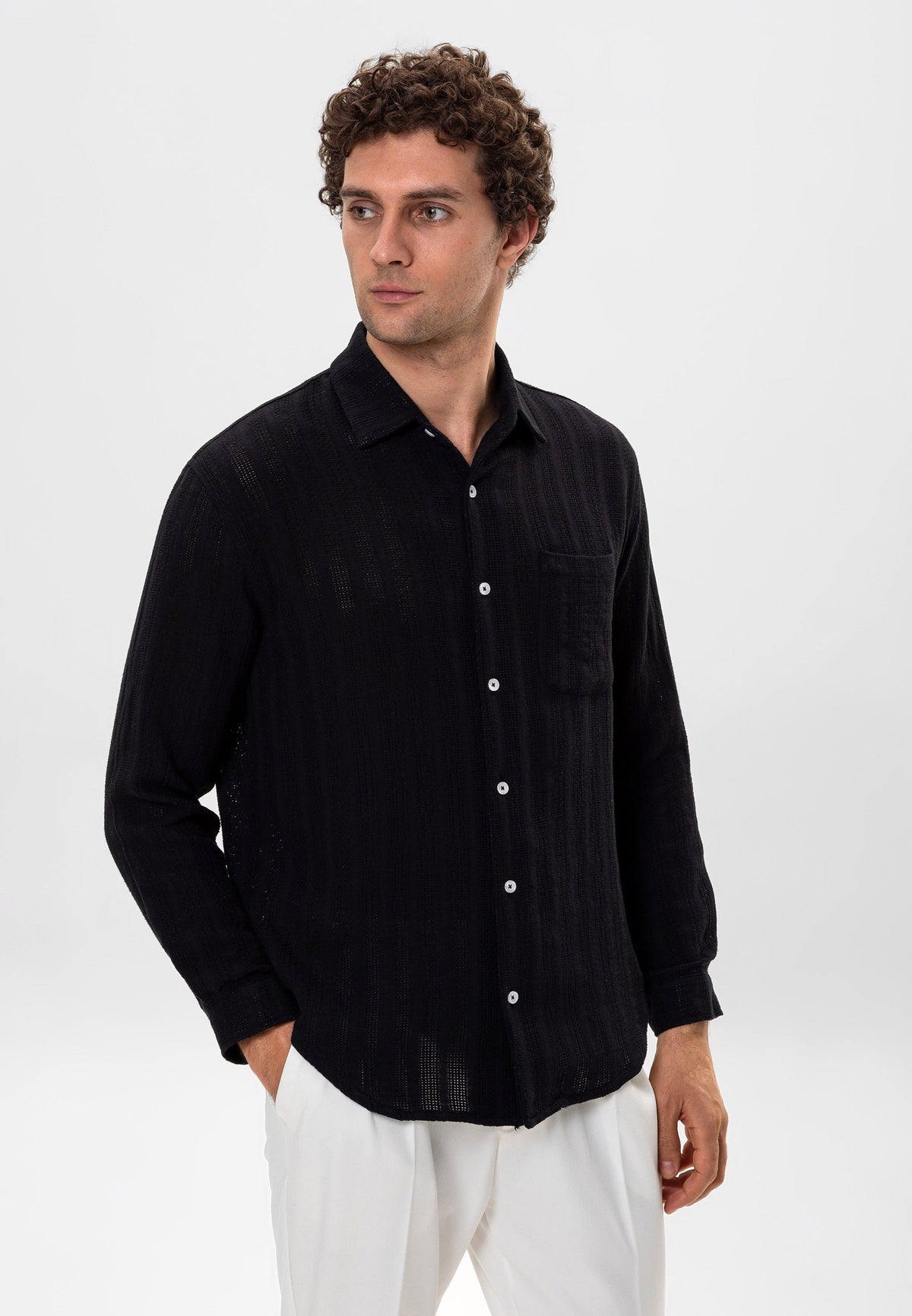 Antioch Knit-Detail Men's Shirt