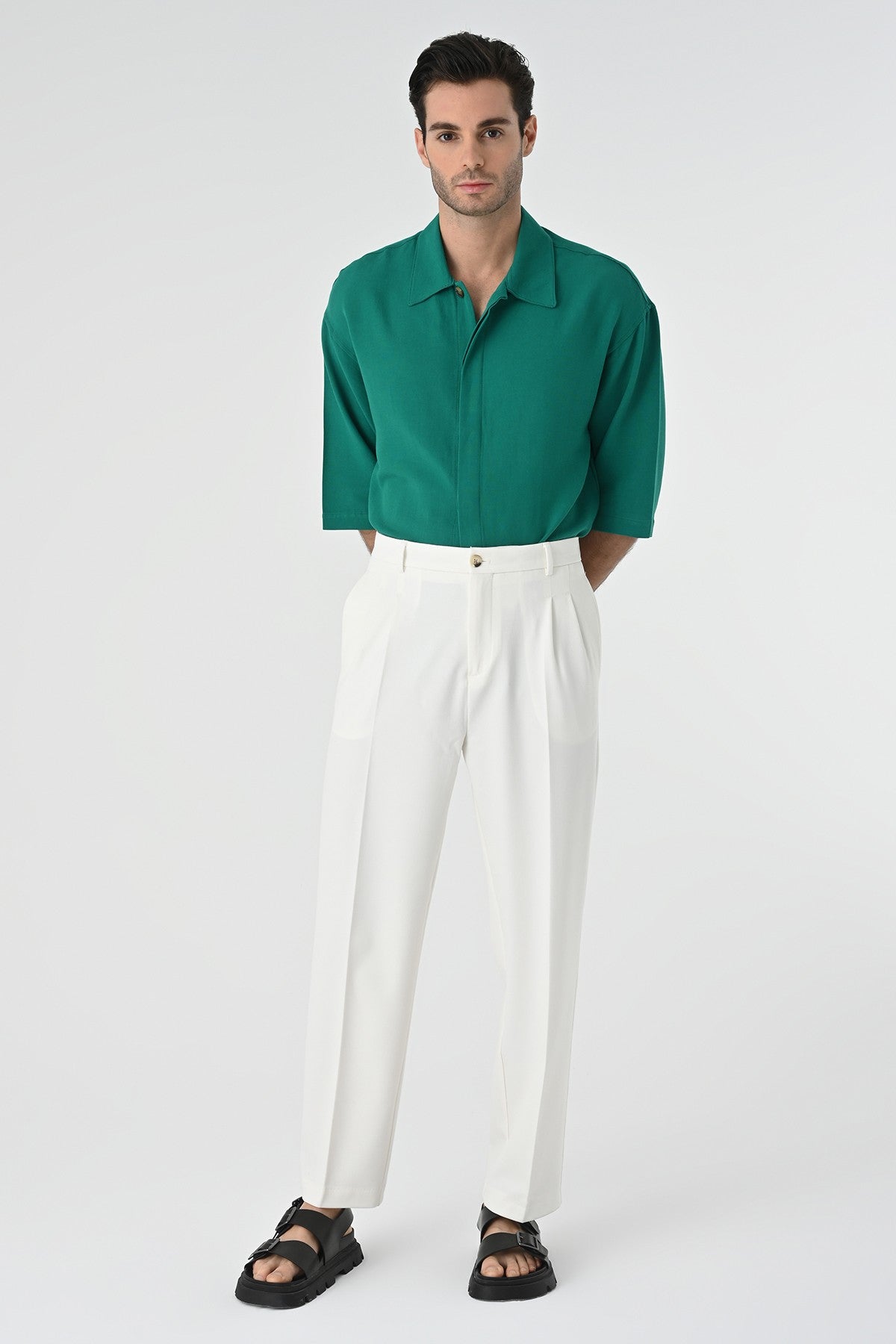 Antioch Fakir Sleeve Hidden-Button Closure Oversized Men's Shirt