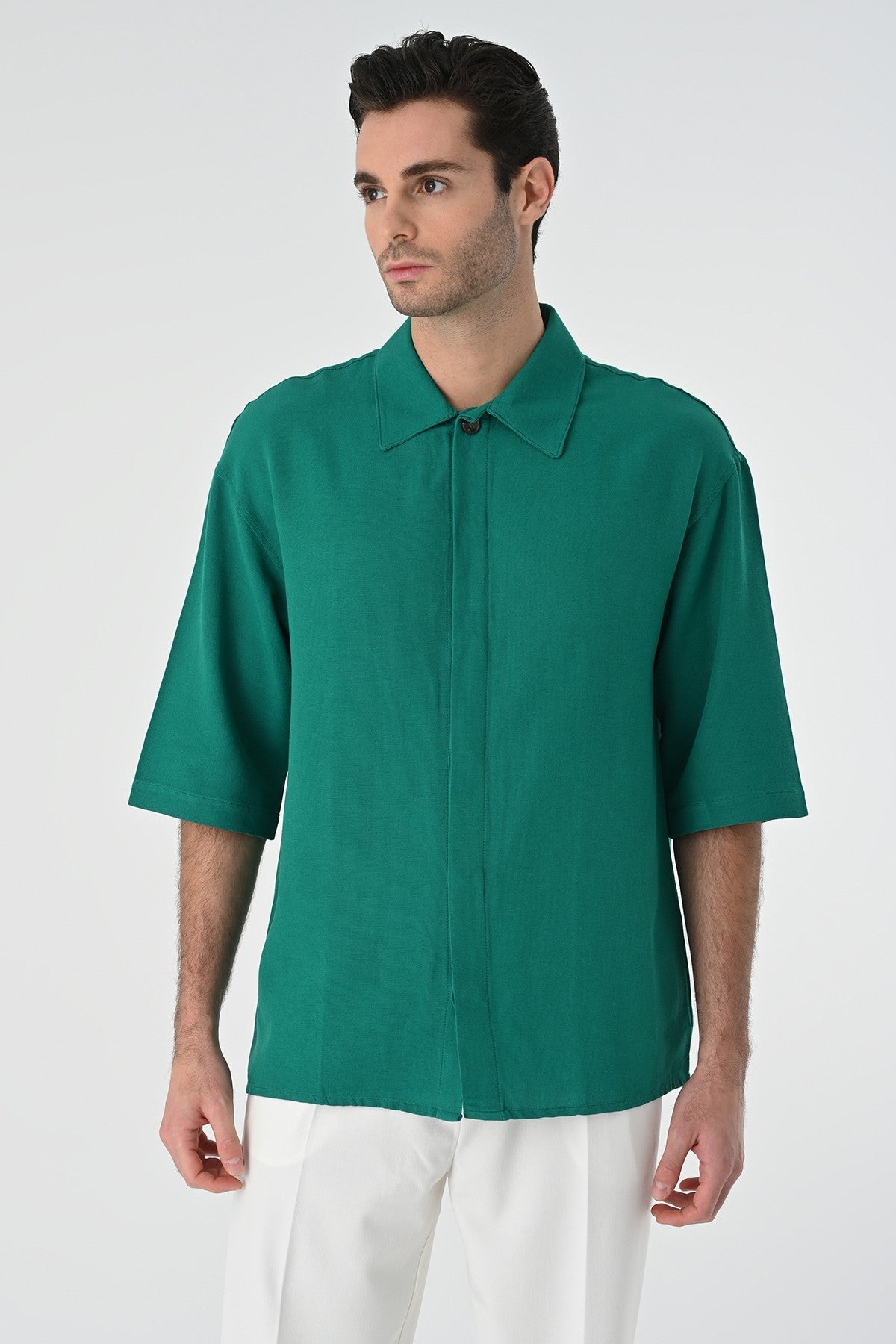 Antioch Fakir Sleeve Hidden-Button Closure Oversized Men's Shirt