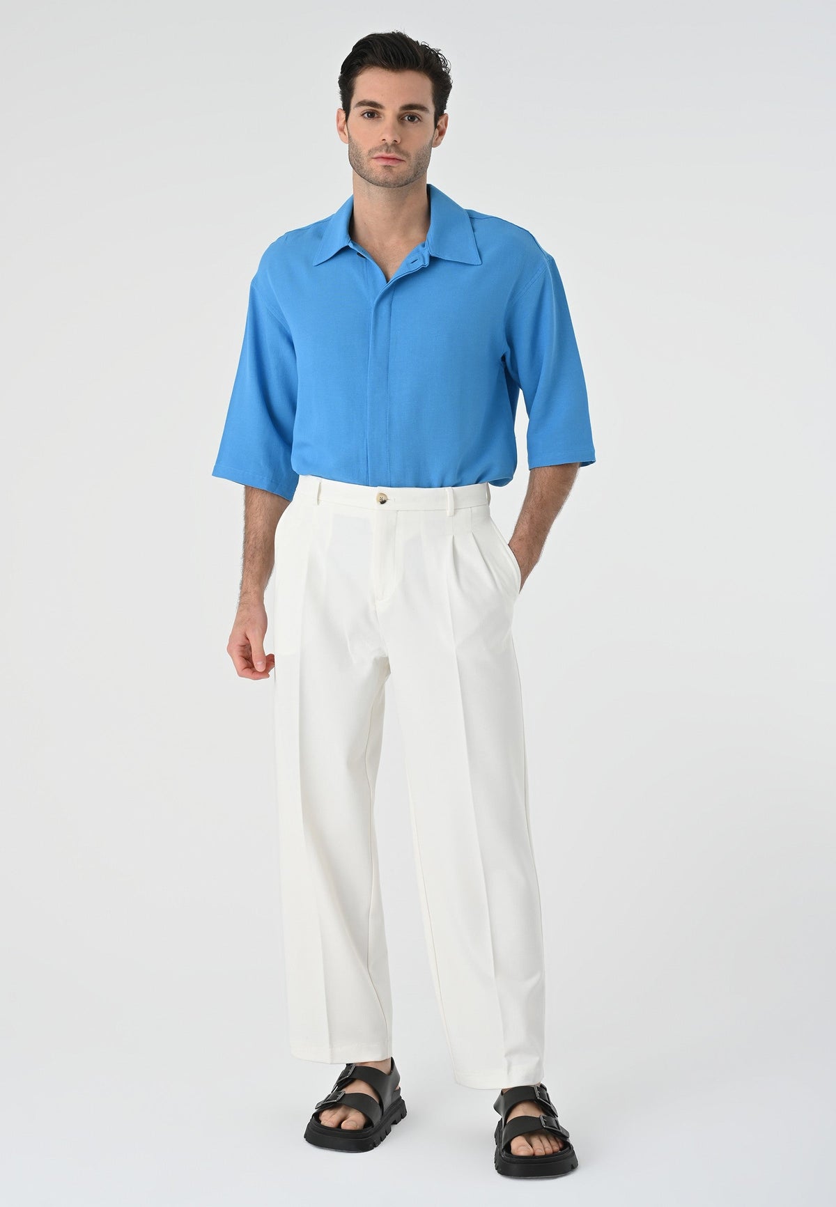 Antioch Fakir Sleeve Hidden-Button Closure Oversized Men's Shirt