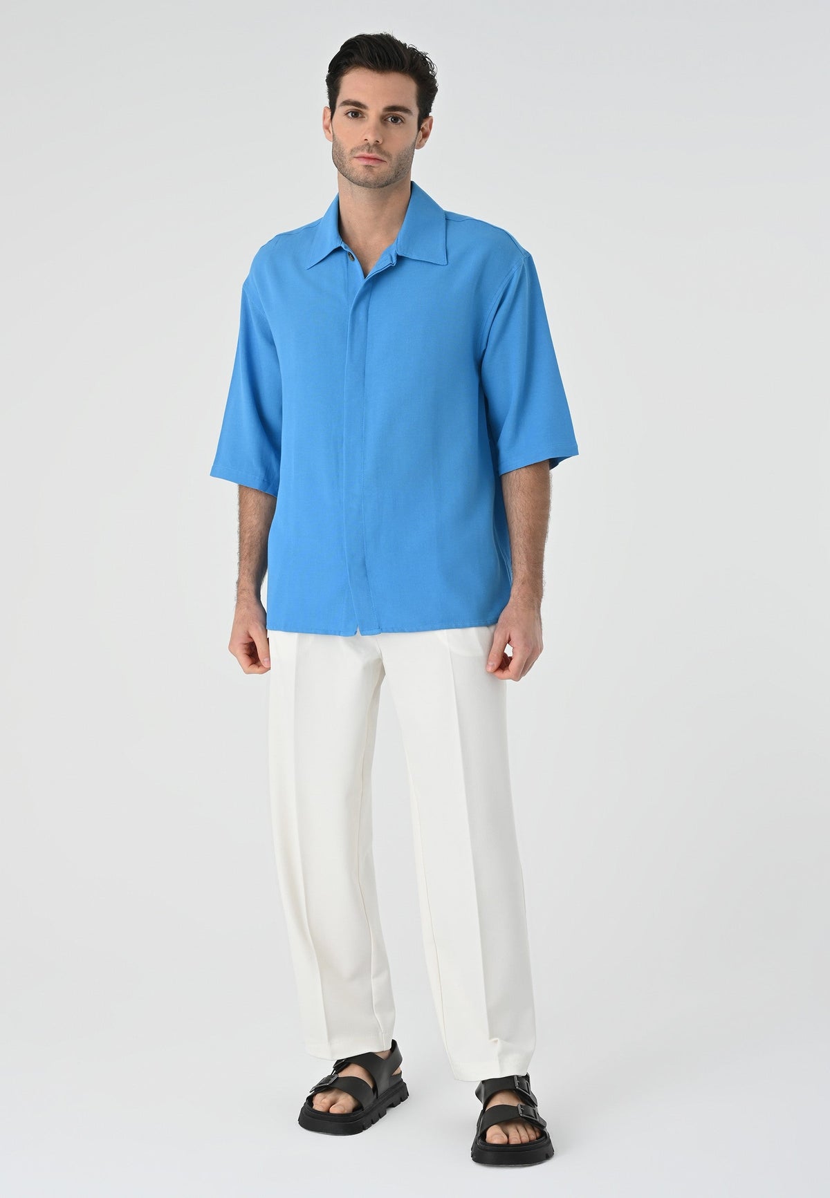 Antioch Fakir Sleeve Hidden-Button Closure Oversized Men's Shirt