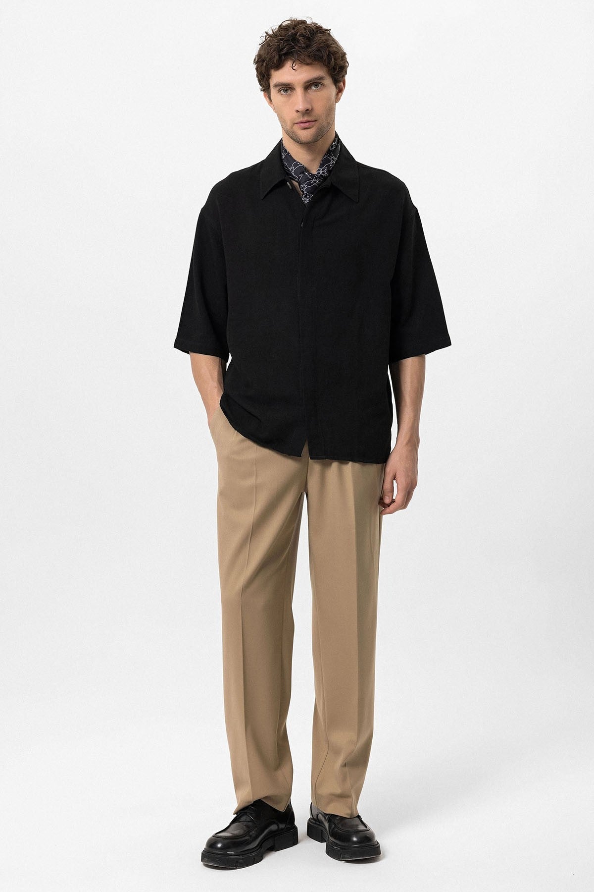 Antioch Fakir Sleeve Hidden-Button Closure Oversized Men's Shirt