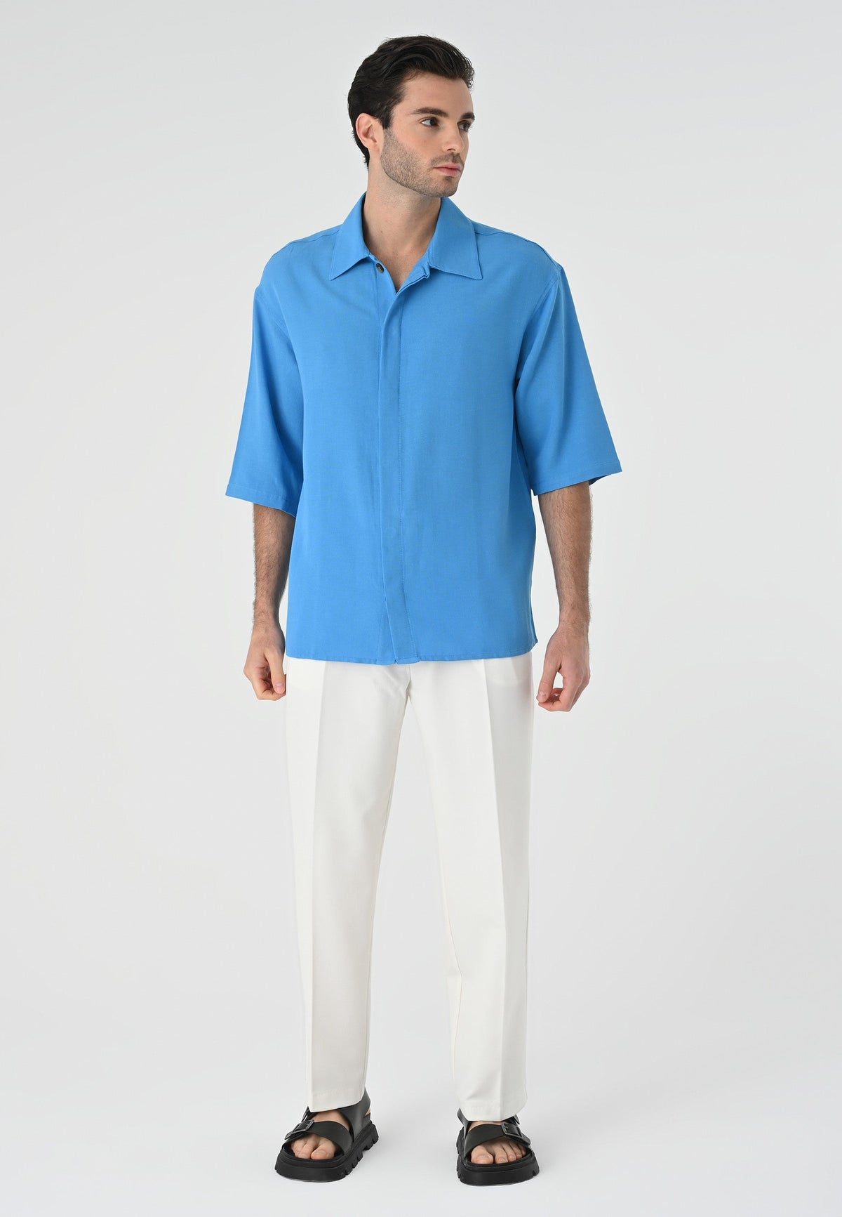 Antioch Fakir Sleeve Hidden-Button Closure Oversized Men's Shirt
