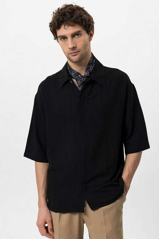 Antioch Fakir Sleeve Hidden-Button Closure Oversized Men's Shirt