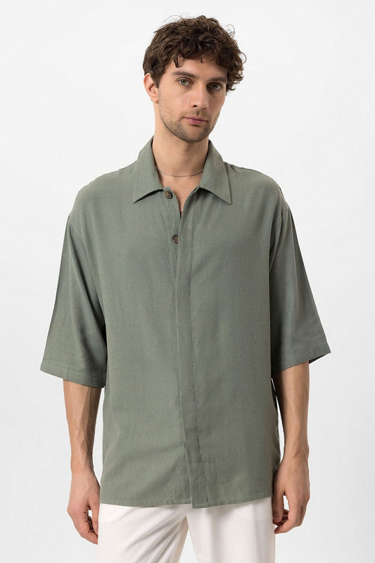 Antioch Fakir Sleeve Hidden-Button Closure Oversized Men's Shirt
