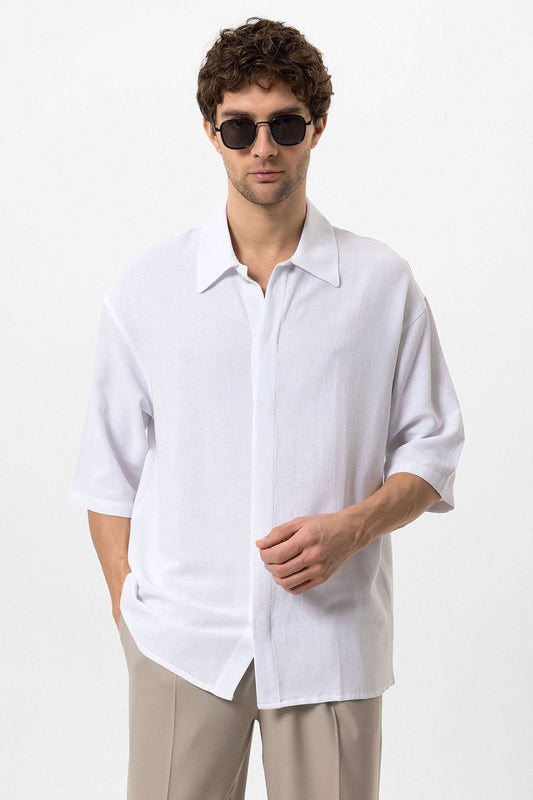 Antioch Fakir Sleeve Hidden-Button Closure Oversized Men's Shirt