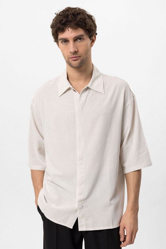 Antioch Fakir Sleeve Hidden-Button Closure Oversized Men's Shirt