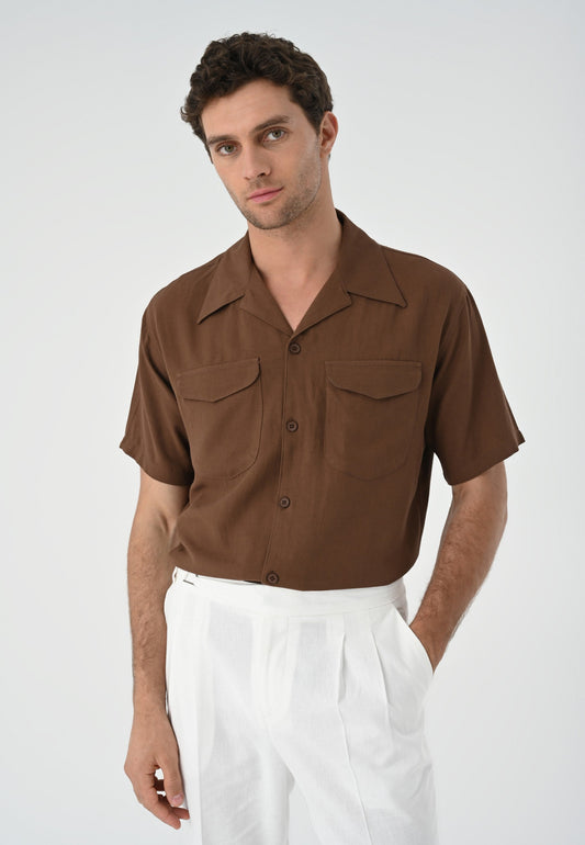 Antioch Men's Shirt with Apache Collar and Pocket Details