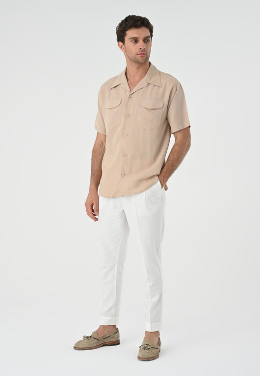 Antioch Men's Shirt with Apache Collar and Pocket Details