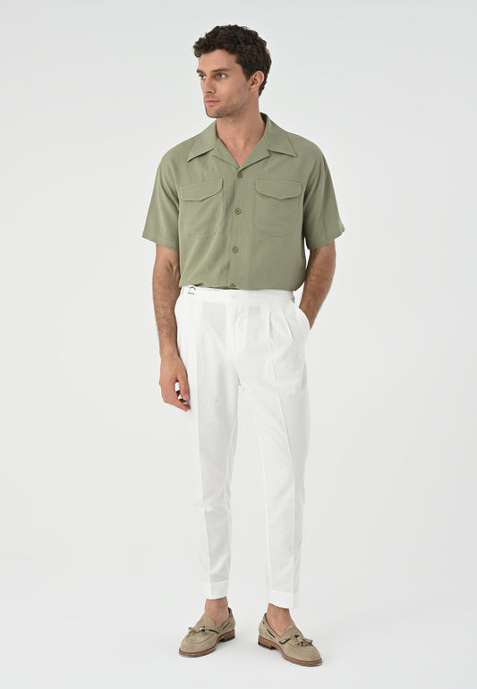 Antioch Men's Shirt with Apache Collar and Pocket Details