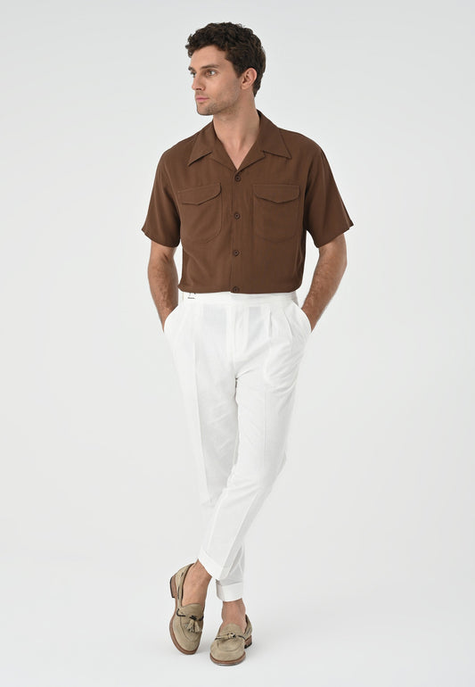 Antioch Men's Shirt with Apache Collar and Pocket Details