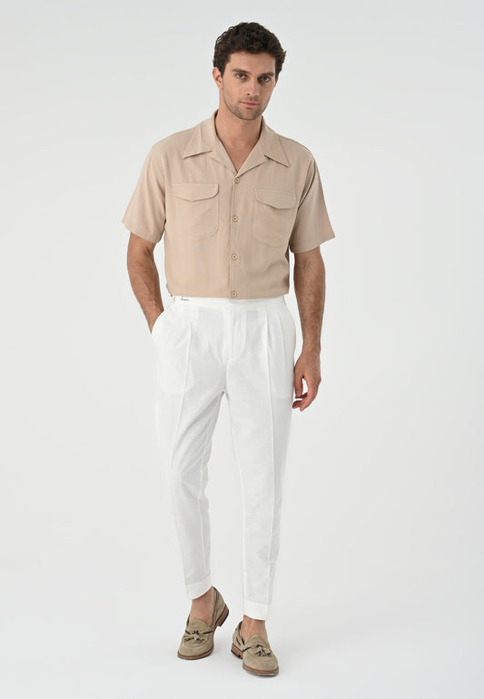 Antioch Men's Shirt with Apache Collar and Pocket Details