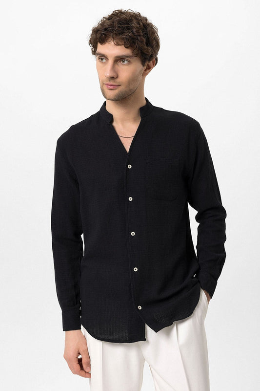 Antioch Crew-Neck Knitted Textured Men's Shirt