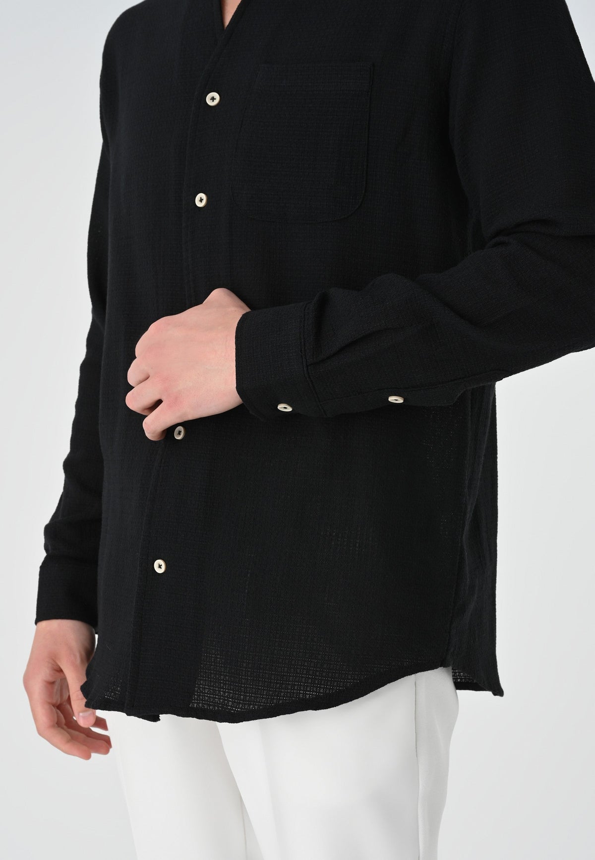 Antioch Crew-Neck Knitted Textured Men's Shirt