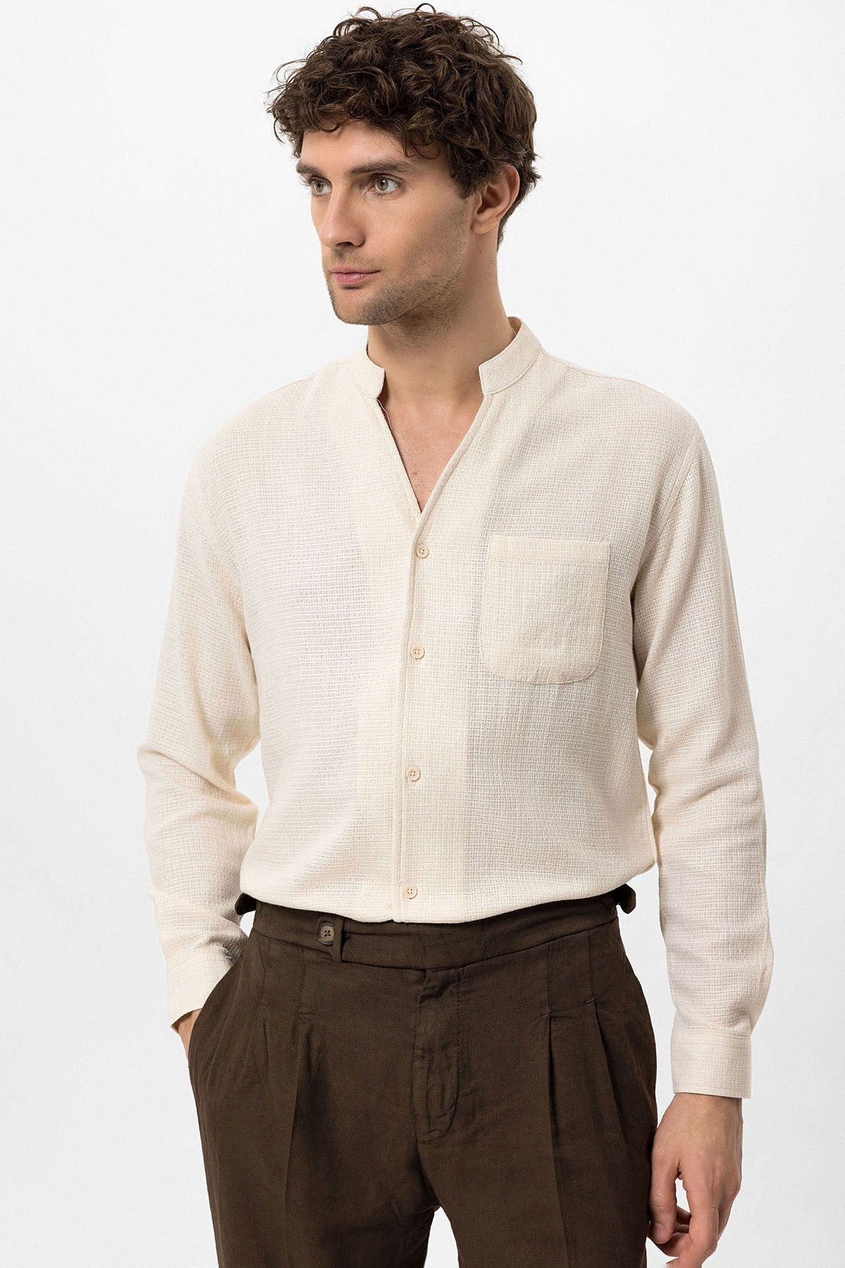 Antioch Crew-Neck Knitted Textured Men's Shirt