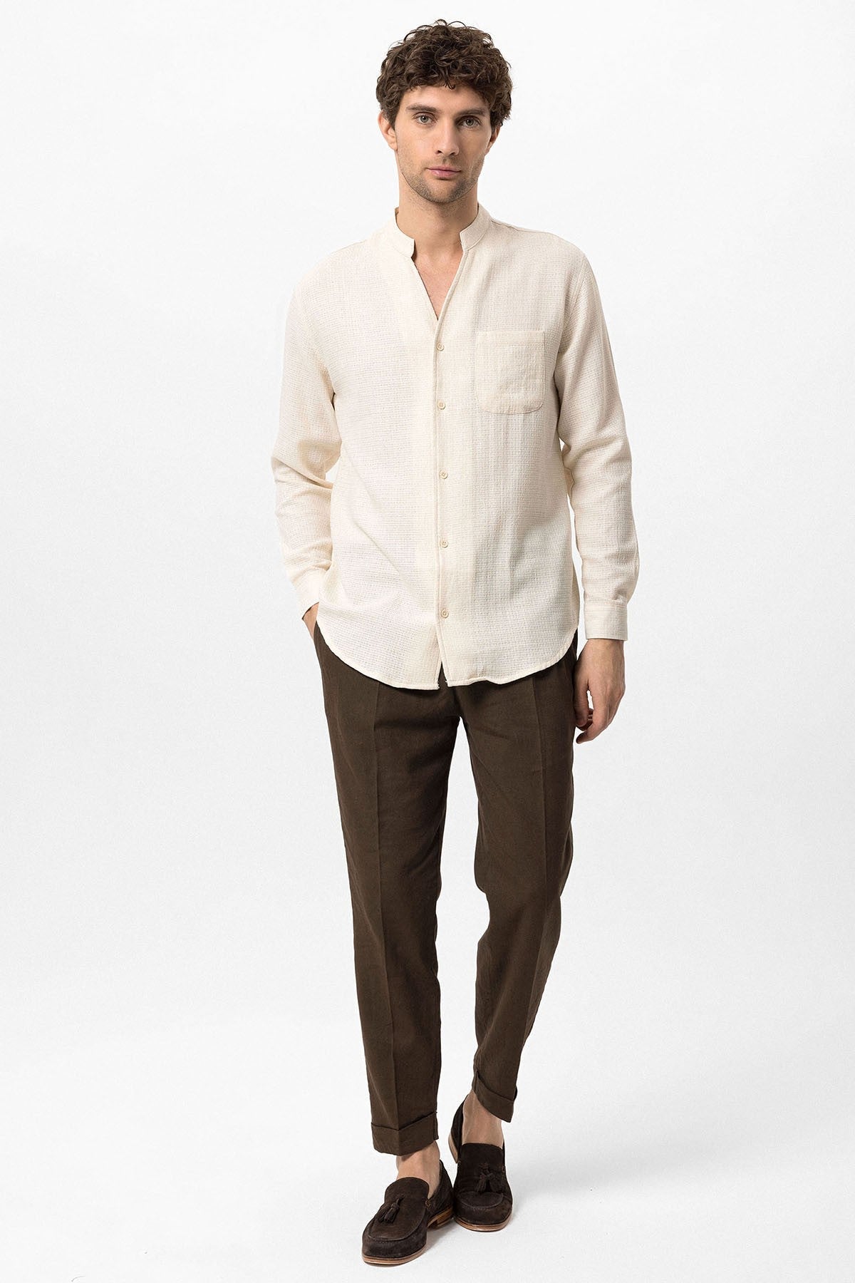 Antioch Crew-Neck Knitted Textured Men's Shirt